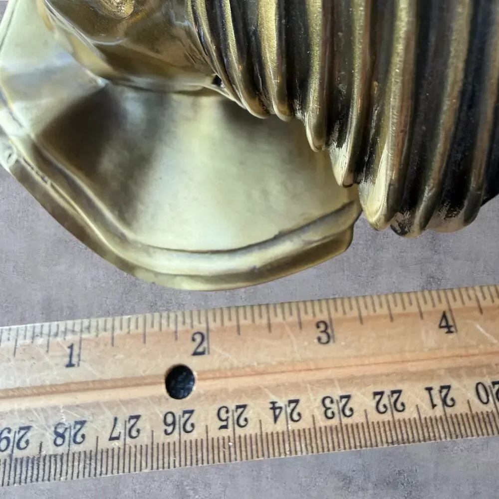 Vintage Solid Brass Clown Bust Sculpture Figure Wall Plaque 8